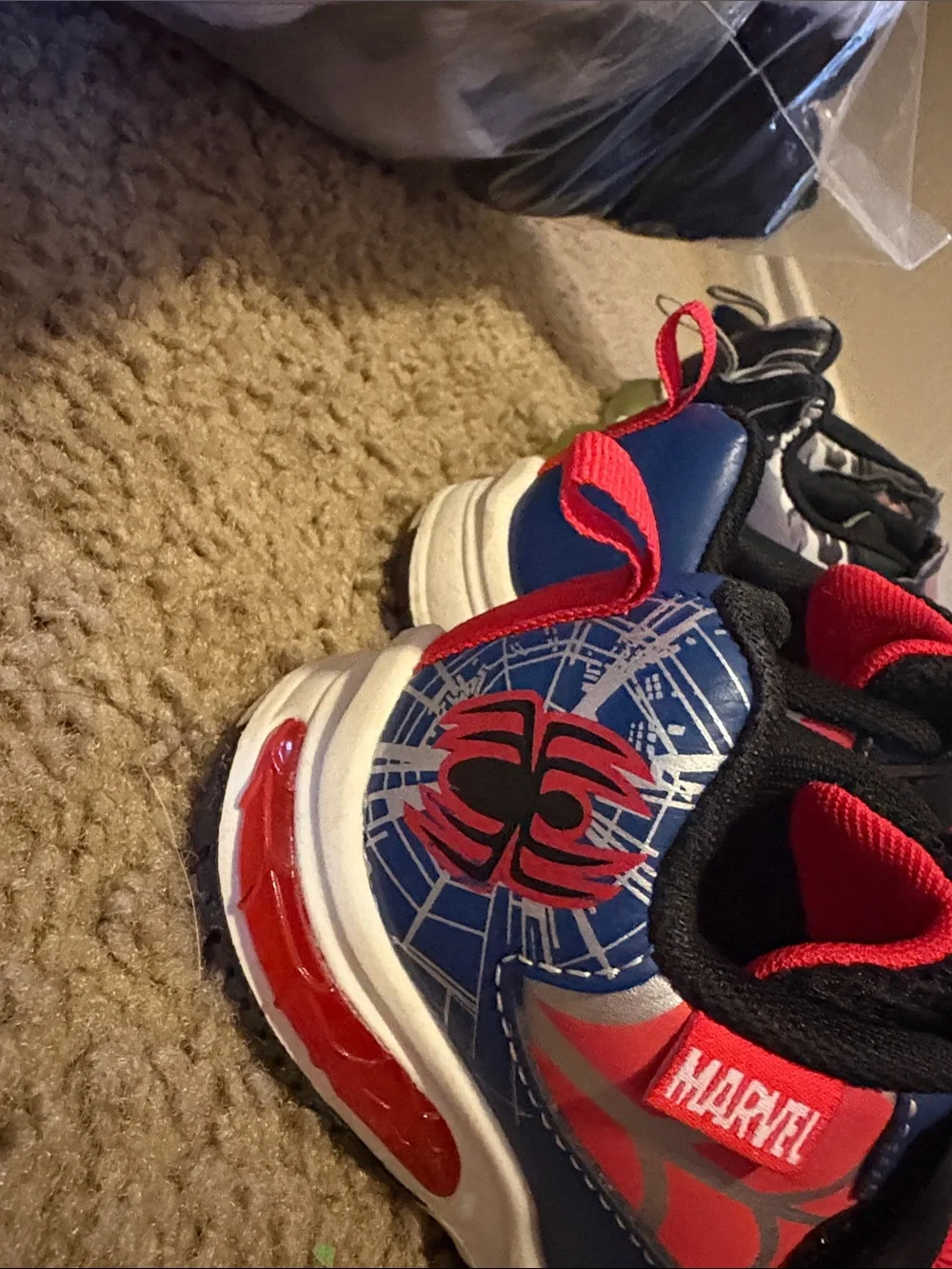 Kids Spider-Man & Dinosaur Slip-On Shoes - Red, Black